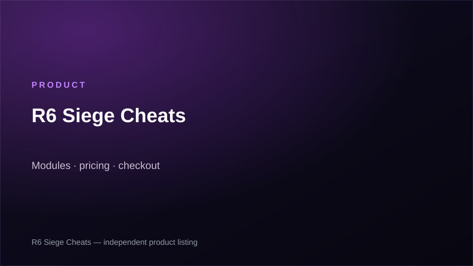 Branded artwork for R6 Siege Cheats product